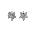 Small Gemstone Zircon Plated Gold Fashion Flower 925 Silver Small Stud Earrings Star Fish Earings