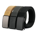High Quality Custom Logo Alloy Auto Lock Buckle Elastic Weaving Classic Casual Men's Canvas Nylon Belts Multi Colors