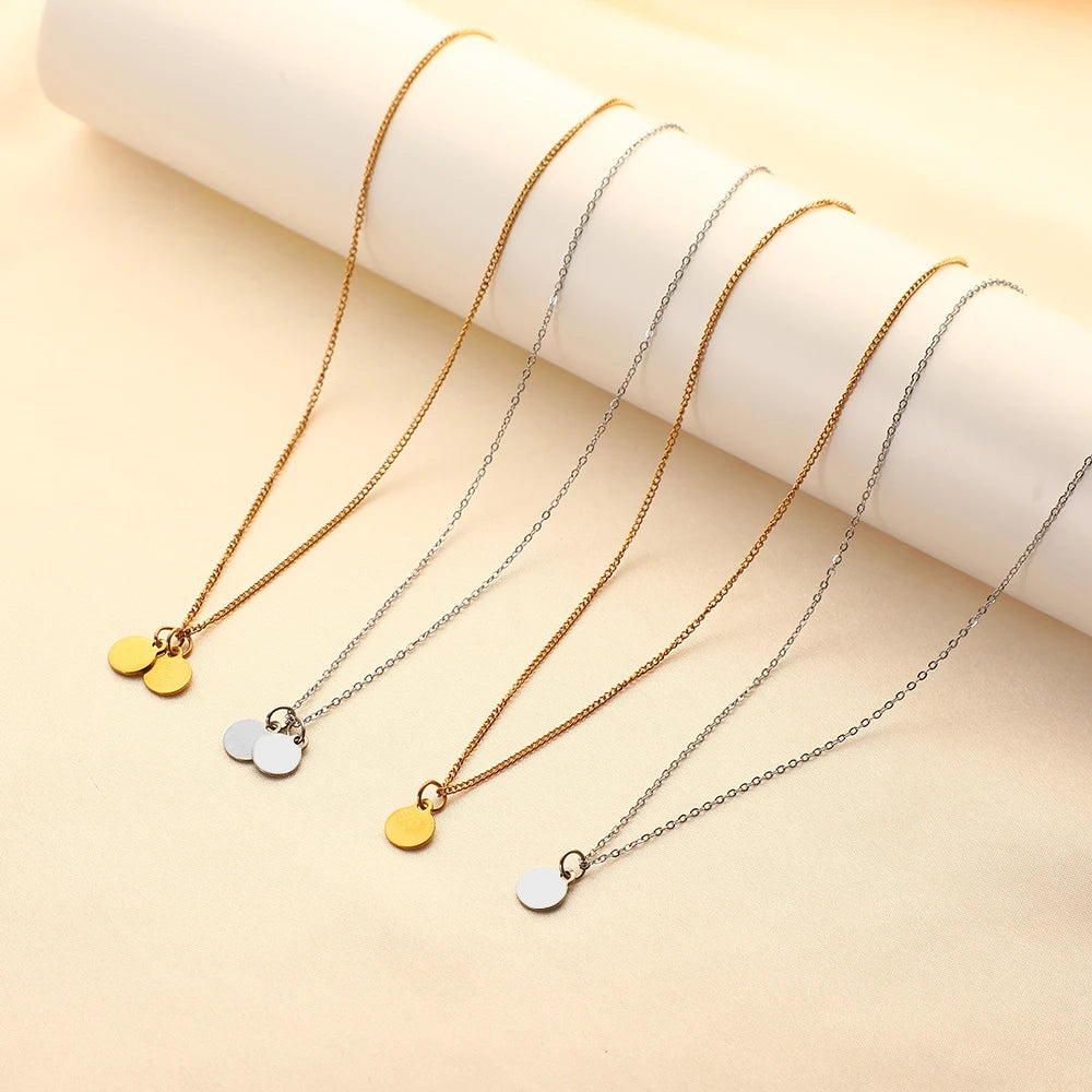 New Fashion Custom Pendent Geometric Pendent Gold Plated Custom Logo Stainless Steel Women Men Necklace Jewelry