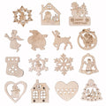 Wooden Christmas Tree Ornaments Laser Cut Snowman and Deer for Creative Hanging Decorations Dropshipping