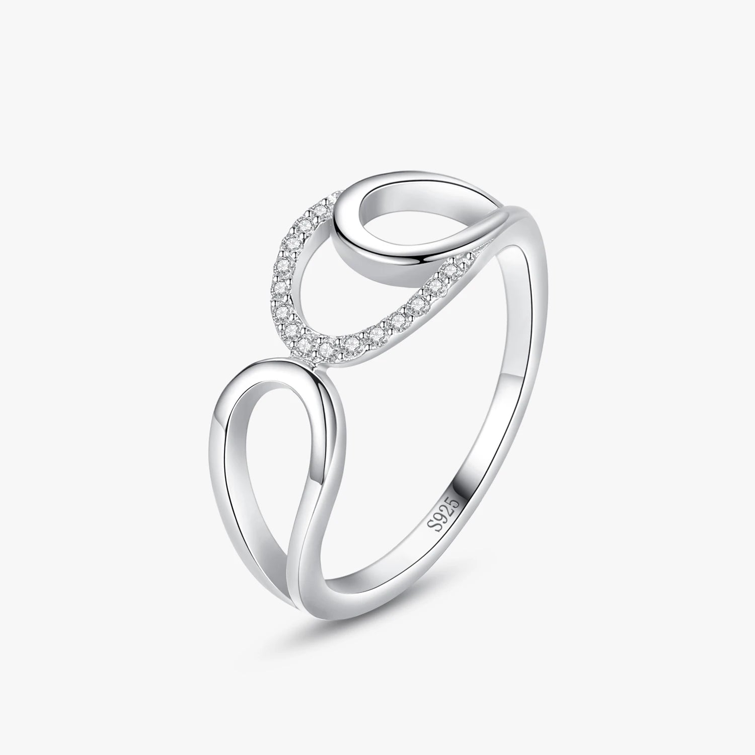 Ailmay Top Quality Real 925 Sterling Silver Irregular Shape Geometric Design Charm Finger Ring Fine Female Fashion Jewelry Gifts