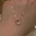 2025 New Sun Moon and Stars Necklace Women's Exquisite Light Luxury Zircon Moon Pendant Stainless Steel Clavicle Chain