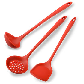 Heat Resistant Silicone Kitchen Cooking Spoon Long Handle Bakery Cooking Utensil Set Cookware Spatula