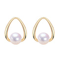 Wholesale 18K Gold Plated S925 Silver Needle Drop Design Stud Earrings With Natural Pearl for Women
