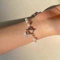 Butterfly Pendant Pearl Bracelet Women's Pearl Bracelet Charm Handpicked Chain Bracelet