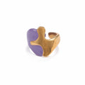 New Design Fashion Trendy Enamel Ring 18K Gold Plated Purple Chunky Copper Oil Drop Ring for Women