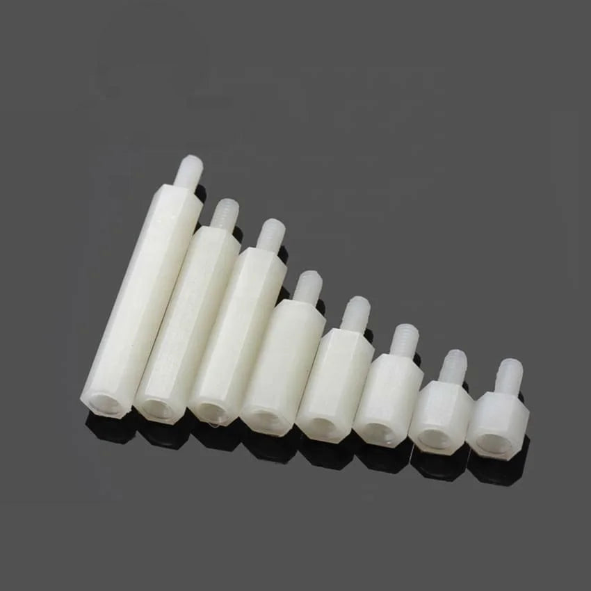 Elehk China Factory Direct M4 Nylon Insert Hex Standoff Spacer Pcb M3*25 Black and White Packed in Box with Wholesale Price