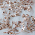 Luxury Beaded Embroidery love Lace Fabric Wedding Dress Costume Accessories