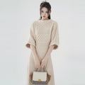 European and American Autumn and Winter Women's Knitted Temperament Waist Wrapped Hip Sweater Long Dress