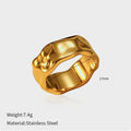European and American Fashionable and Personalized Gold Plated Stainless Steel Geometric Ring for Women MegaBDM
