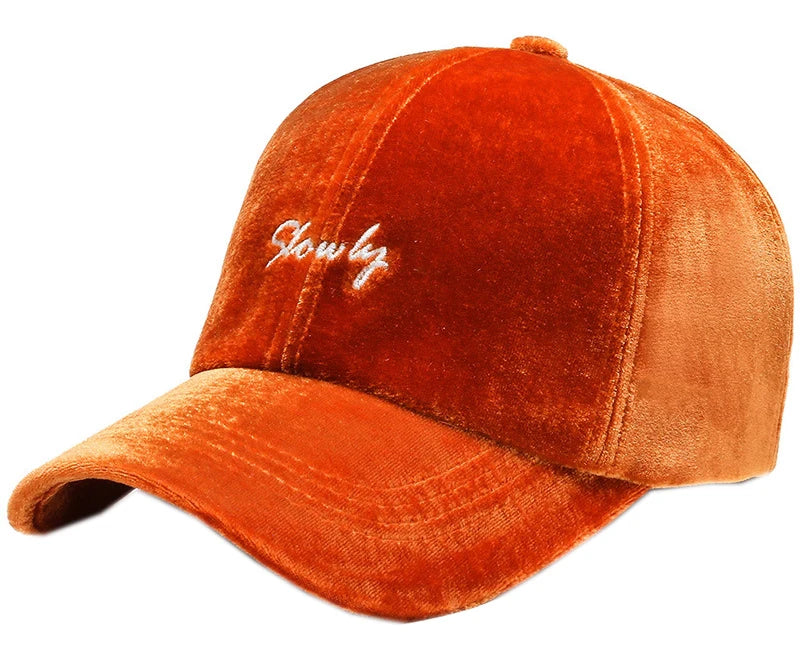 Women's Winter Fall Classic Style Velvet Baseball Cap 6 Panel Fashionable Adjustable Sports Hat