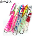 NEWMAJOR 40-200g Luminous Squid Hook Biomimetic Metal Jig Soft Bait for Sea Fishing Printed Condition