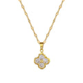 Four-leaf Flower Light Luxury Necklace Women's Gold Necklace Banquet Wedding Stainless Steel Titanium Steel Necklace