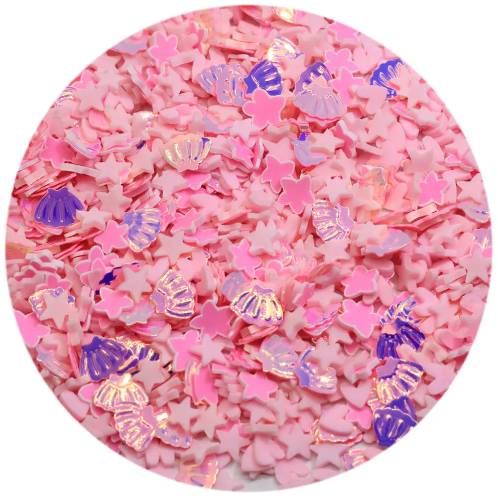 Mix Pink Color Star Polymer Clay Glitter PVC Shell Sequins for Nail Art Nail Wedding Decoration Craft