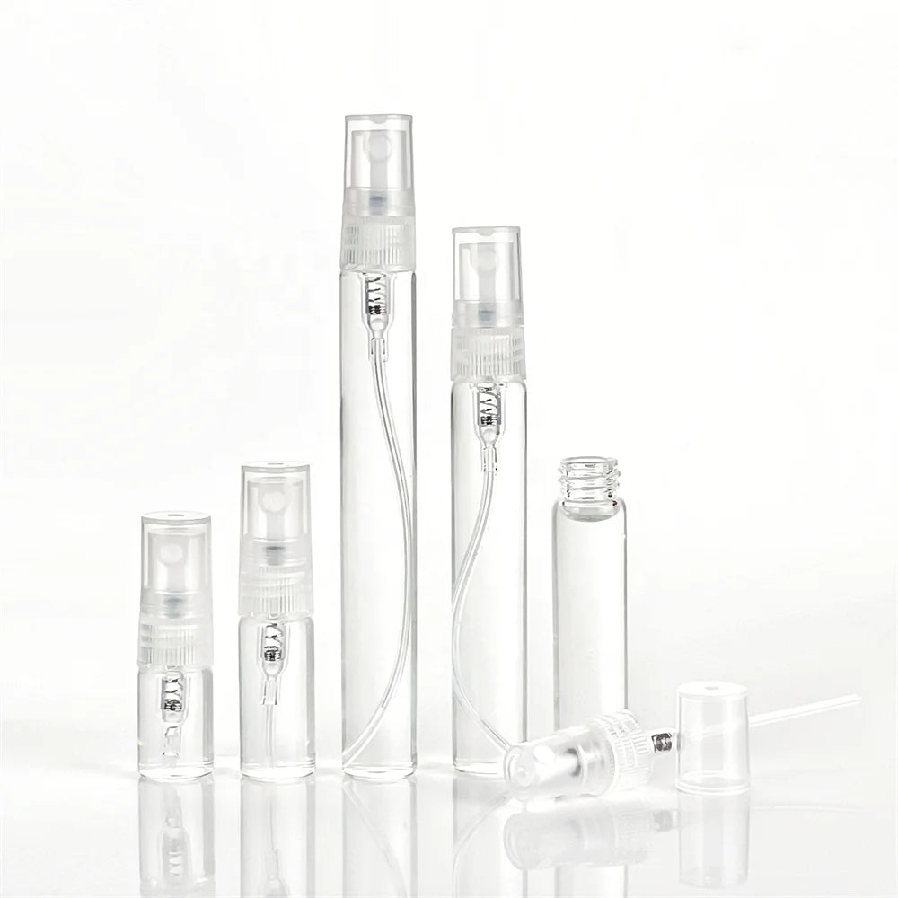 Mini 2 3 5 8 10ml round Glass Bottles for Perfume Eye Cream Essential Oils Sample Packaging Refillable Pump Sprayer Sealed