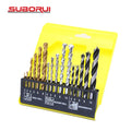 SUBORUI 16PCS Metric Mixed Combination HSS Brocas Twist Masonry Drill Bit Set for Metal Concrete Wood Drilling