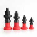 VEICH VCN220 Red Plastic Knob Stainless Steel Indexing Plunger Fine Thread Black Oxide Surface Treatment Return Type M10-M20