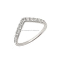 18K Soild Gold V Shape Moissanites Wedding Rings Couple Set White Gold  Wedding Rings