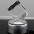 Diamond Cut Blank Crystal Glass Cube with Light Base
