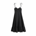 Temperament Patchwork Tierred Party Dress High Waist Irregular Hem Chic Summer Dress