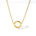 Circular Stainless Steel Women Jewellery Necklace Ring Earrings Bracelet Luxury Gold Plated Jewelry Sets