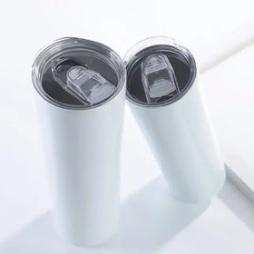 White 20 oz Travel Straight Skinny Tumbler Sublimation Blank