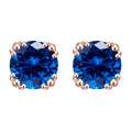 OL1009 Abiding Shield 3 Years Long Lasting Plating Round Blue Nano Sapphire 925 Sterling Silver Stud Earrings Jewelry Women