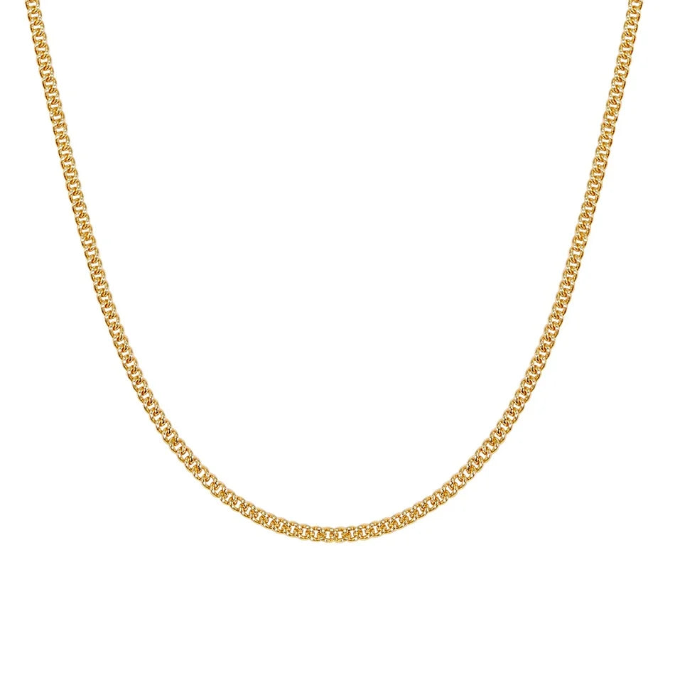 Nagosa Hot Selling 925 Sterling Silver Jewelry Wholesale 18k Gold Plated Brass Curb Chain Necklace