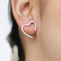 Custom Wholesale 18K Real Gold Plated Heart Stainless Steel Stud Earrings for Women