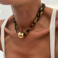 Exaggerated Large CCB Beads Leopard Print Choker Necklaces for Women Trendy Lady Street Wear Accessories in Neck Fashion Jewelry