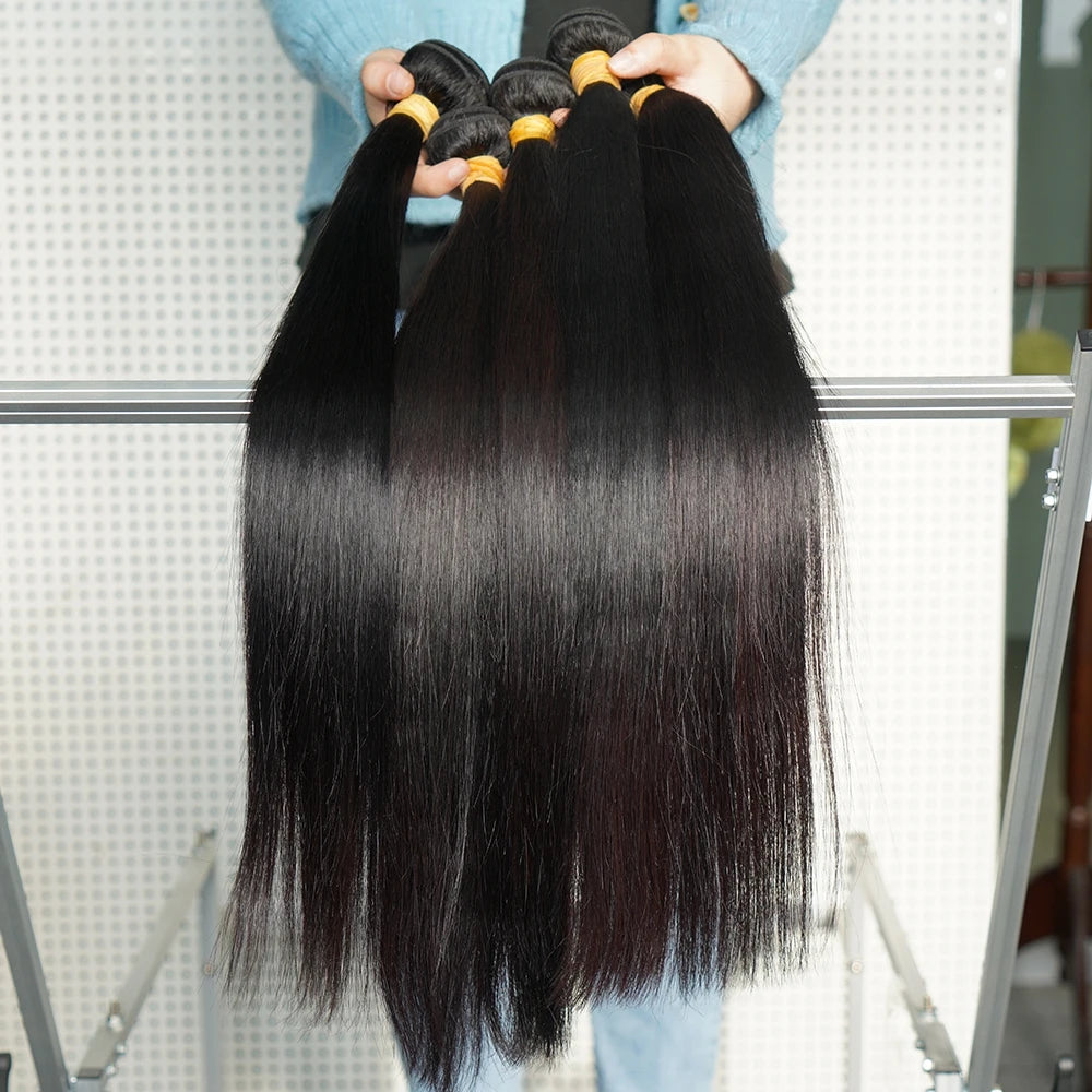 Wholesale Bundles Brazilian Mink Hair Vendors Double Drawn Raw Straight Cuticle Aligned No Split Ends 10-46 Inch