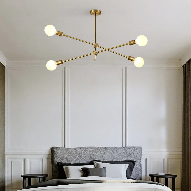 Unique Nordic Line Designer White Ball Chandelier Lighting Living Room Hotel Villa Pendant Light Creative Lamp
