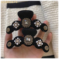 New Korea Baroque Diamond Rhinestone Hair Claw Girls Hair Accessories Sparkly Crystal Velvet Hair Clip Claw for Women