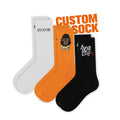 FREE DESIGN & MOCKUP No Minimum Black White Jacquard Custom Design Socks With Your logo