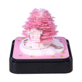 2023 Factory Sell Pink Sakura Tree House Building Block 3D Memo Pad Custom 365 Day Calendar Birthday Christmas New Year Gifts