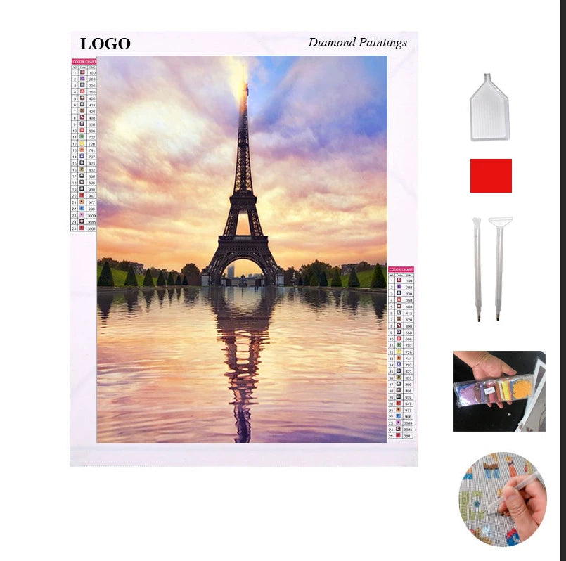 Custom Diamond Art Tel Fyr Scenery 5d Diamond Painting Cross Stitch Kits Art for Home Decor
