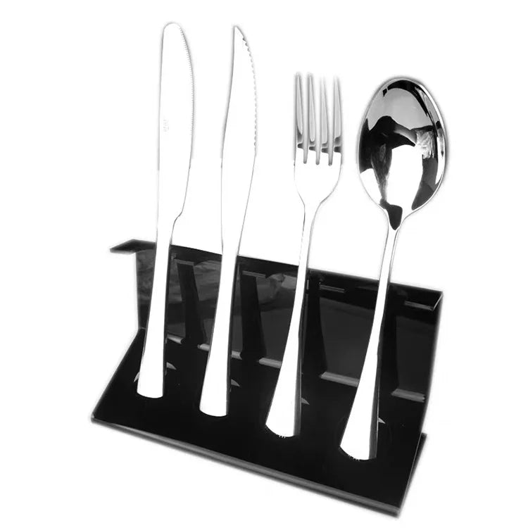 Cutlery Transparent Plexiglass Acrylic Display Stand Soup Spoon Placement Base Stand