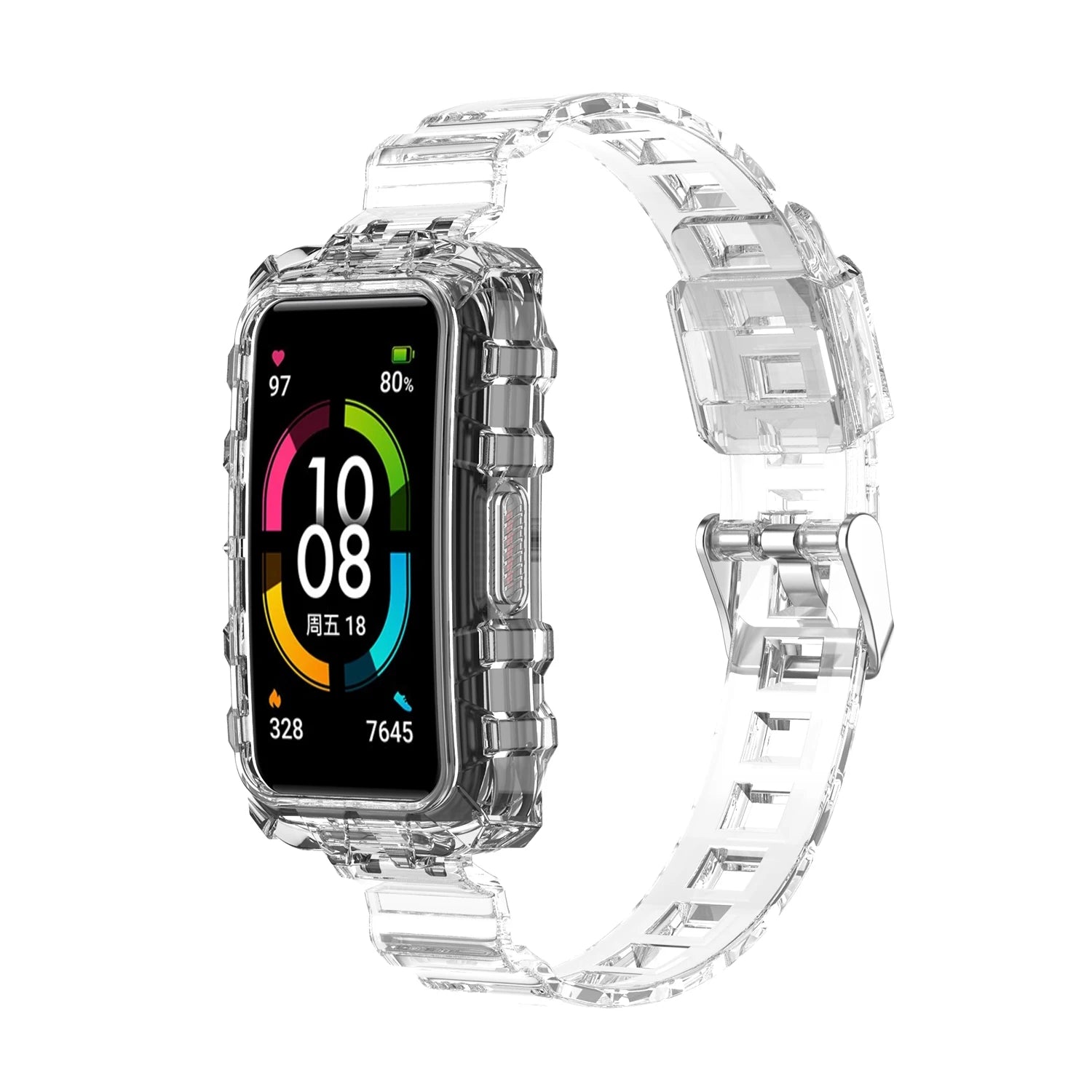 Sport Transparent Strap for Huawei Watch Band 6/7/6Pro Clear With Rugged Bumper Case for Honor Band 6 Accessories