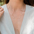 GN112 Natural Pearl Necklace 14K Gold Filled Y Necklace Pendant Handmade Gold Choker Wedding Jewelry Necklace