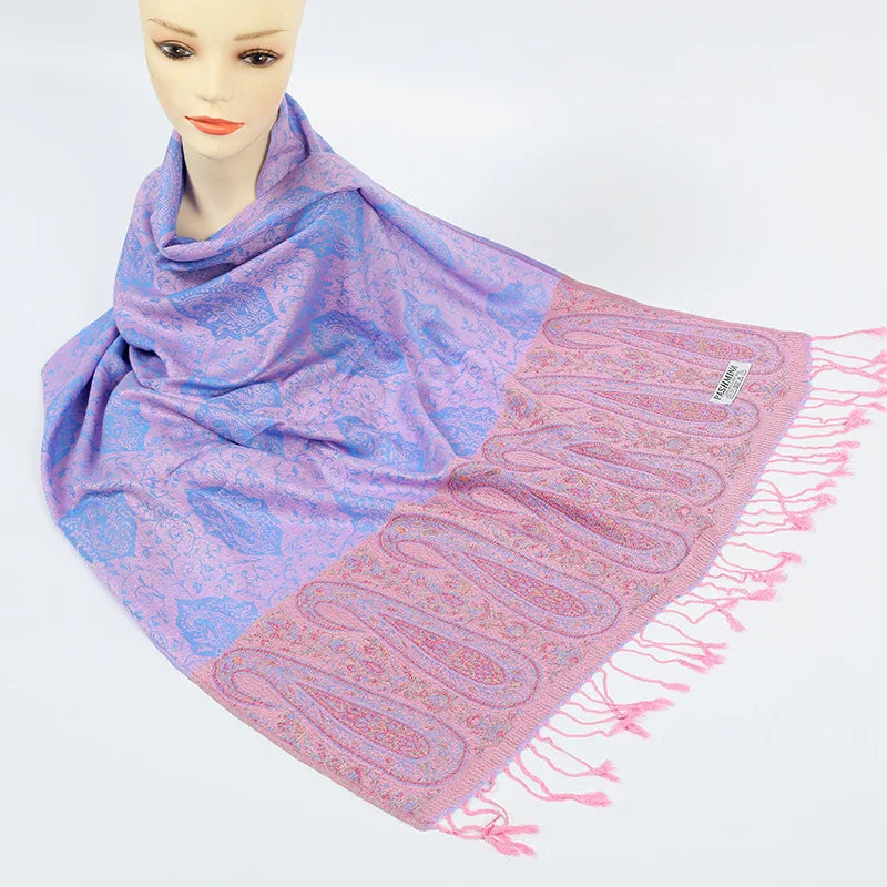 Reversible Paisley Pashmina Rave Scarf Shawls and Wraps for Evening Dress Exotic Indian Scarves for All Season
