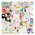50pcs Lovely Sheep Alpaca LLAMA Decorative Graffiti Christmas Decoration Stickers