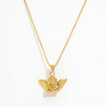 High End PVD 18K Gold Plated Stainless Steel Angel Pendant Necklace Wholesale Fashion Jewelry MegaBDM