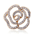 Wholesale Jewelry Accessories Luxury Hollow Flower Brooch Pins Rhinestone Rose Brooches for Women Decoration