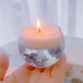 Wholesale Jelly Gel Wax With Dried Flower Decoration Candle Romantic Round Glass Scented Candle
