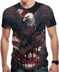Fitspi Novelty Eagle T-shirts for Men American Flag Print Shirt With Short Sleeves T Shirt
