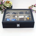 Luxury Black Eye Glasses Sunglasses Storage Case PU Leather Box Organizer Custom Sunglass Display Storage Box