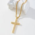 2025 Fashion Twists Chain Cross Zircon Charm Necklace Gold Plated Necklace Religious Jewelry for Women Girls