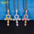 48 Hour Ship Out VVS Moissanite Hip Hop Jewelry Cross Iced Out Pendant Sterling Silver 925 Moissanite Pendant with Rope Chain