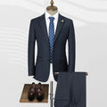 Men's 100% Pure Wool Italian Formal Two-Piece Business Suit Tailor-Made Upscale Blazer & Jacket with Breathable Waterproof Lapel