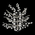 WHD-174 Keering Unique White Pearls Design 3D Wire Handmade Crystal Dress Patch Rhinestone Wire Leaf 3D Applique for Prom MegaBDM